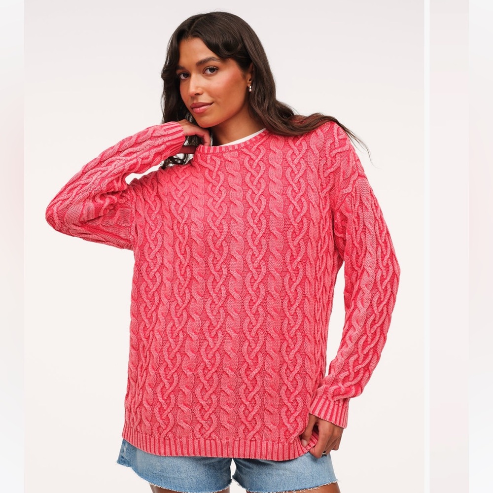Lightweight cable knit sweater